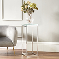 Elysee Mirrored Glass and Metal Square Side Table from Roseland Furniture
