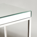 Elysee Mirrored Glass and Metal Square Side Table from Roseland Furniture