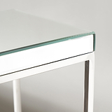 Elysee Mirrored Glass and Metal Square Side Table from Roseland Furniture