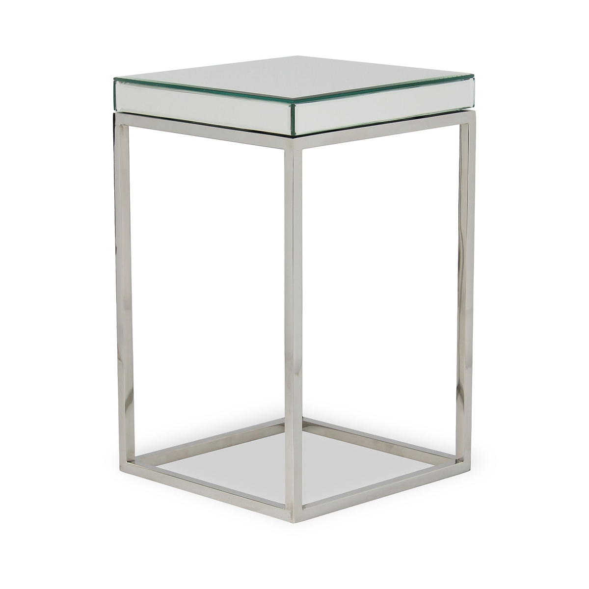 Elysee Mirrored Glass and Metal Small Side Table from Roseland Furniture