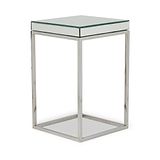 Elysee Mirrored Glass and Metal Small Side Table from Roseland Furniture