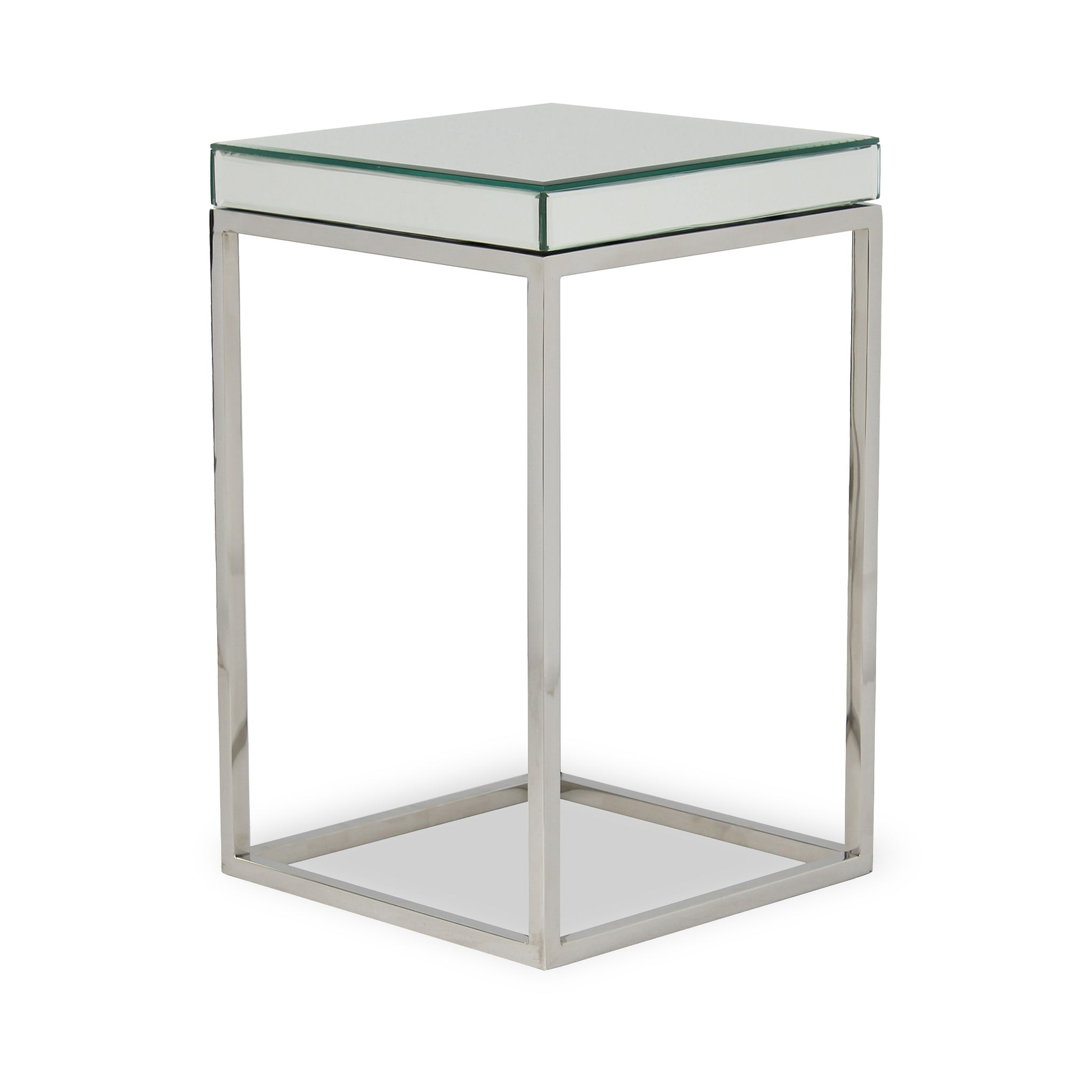 Elysee Mirrored Glass and Metal Small Side Table from Roseland Furniture