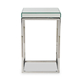 Elysee Mirrored Glass and Metal Small Side Table from Roseland Furniture