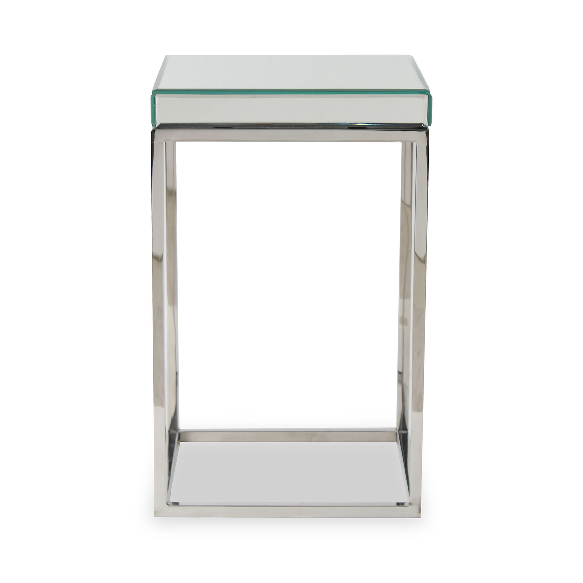 Elysee Mirrored Glass and Metal Small Side Table from Roseland Furniture