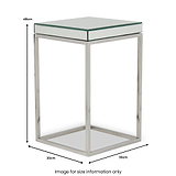 Elysee Mirrored Glass and Metal Small Side Table from Roseland Furniture