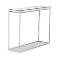 Elysee Mirrored Glass and Silver Metal Console Table from Roseland Furniture