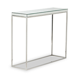Elysee Mirrored Glass and Silver Metal Console Table from Roseland Furniture