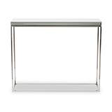 Elysee Mirrored Glass and Silver Metal Console Table from Roseland Furniture