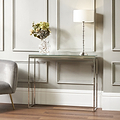Elysee Mirrored Glass and Silver Metal Console Table from Roseland Furniture