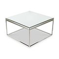Elysee Mirrored Glass and Silver Square Coffee Table from Roseland Furniture