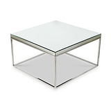 Elysee Mirrored Glass and Silver Square Coffee Table from Roseland Furniture