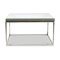 Elysee Mirrored Glass and Silver Square Coffee Table from Roseland Furniture