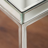 Elysee Mirrored Glass and Silver Square Coffee Table from Roseland Furniture