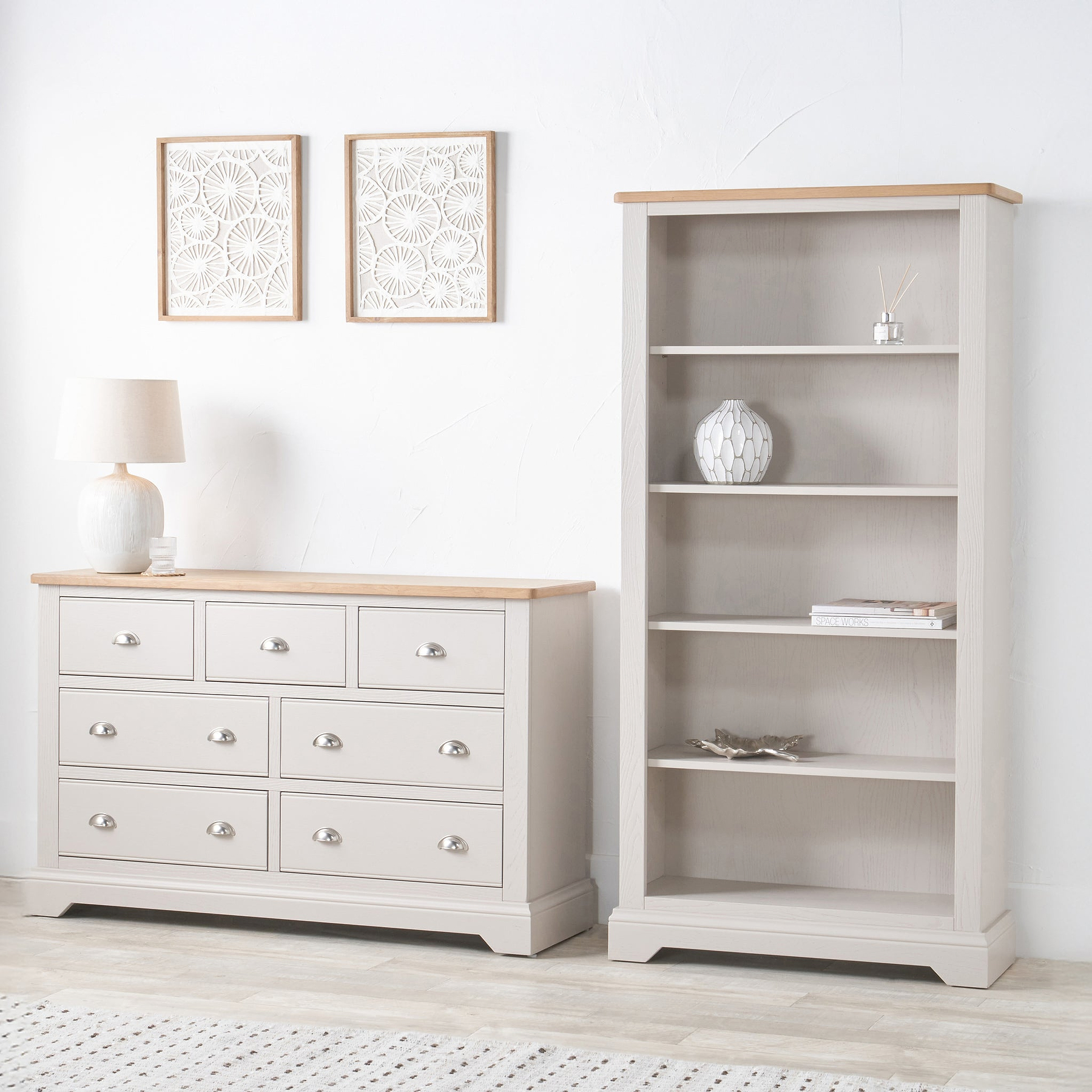 Fairford White Wood 5 Shelf Unit from Roseland Furniture