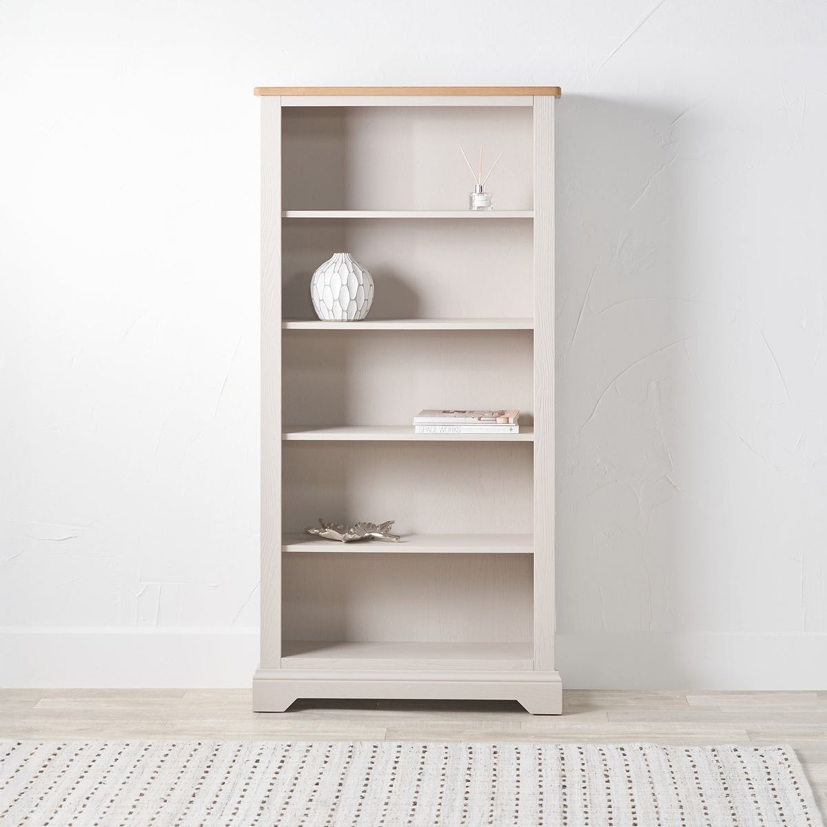 Fairford White Wood 5 Shelf Unit from Roseland Furniture
