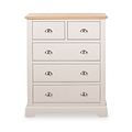Fairford White Wood 5 Drawer from Roseland Furniture
