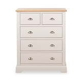 Fairford White Wood 5 Drawer from Roseland Furniture