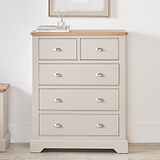 Fairford White Wood 5 Drawer from Roseland Furniture
