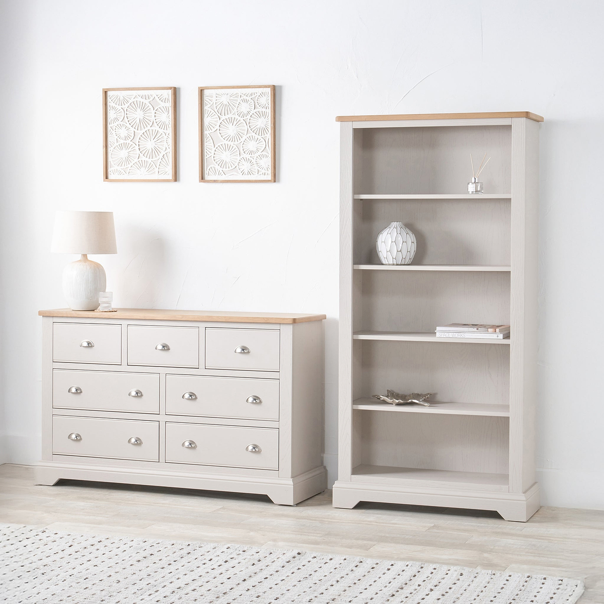 Fairford White Wood 7 Drawer from Roseland Furniture