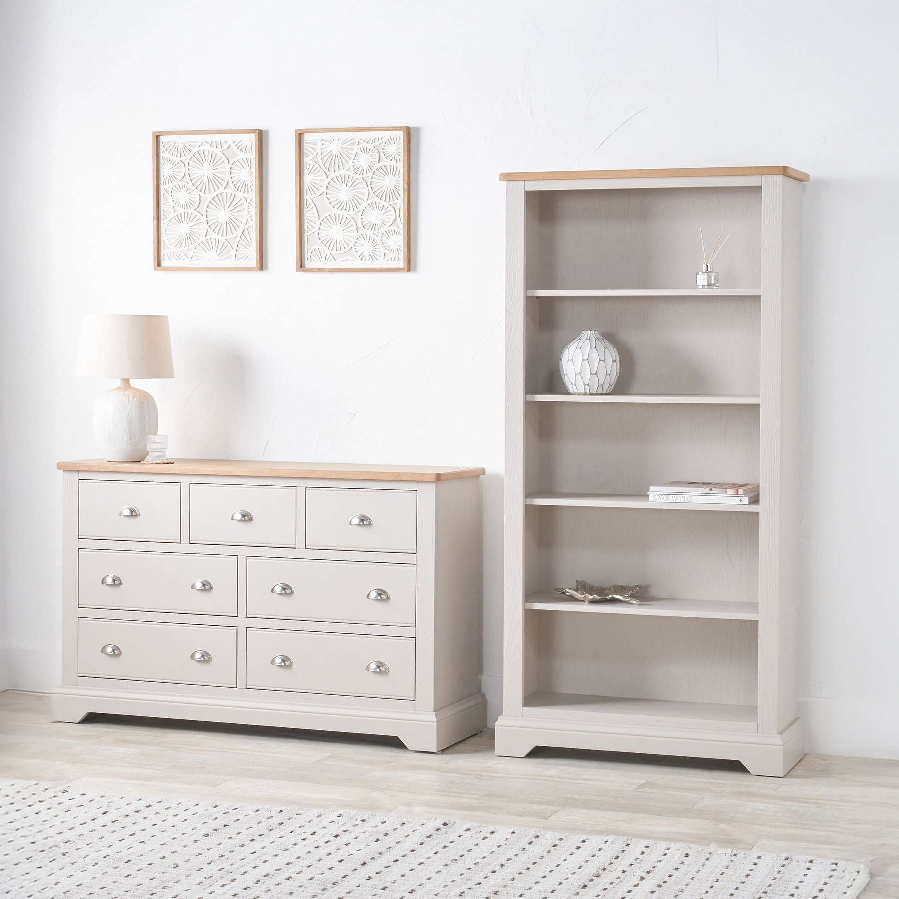 Fairford White Wood 7 Drawer from Roseland Furniture