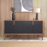 Gio Acacia Wood 4 Door Sideboard Angle2 from Roseland Furniture