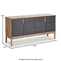 Gio Acacia Wood 4 Door Sideboard Angle2 from Roseland Furniture