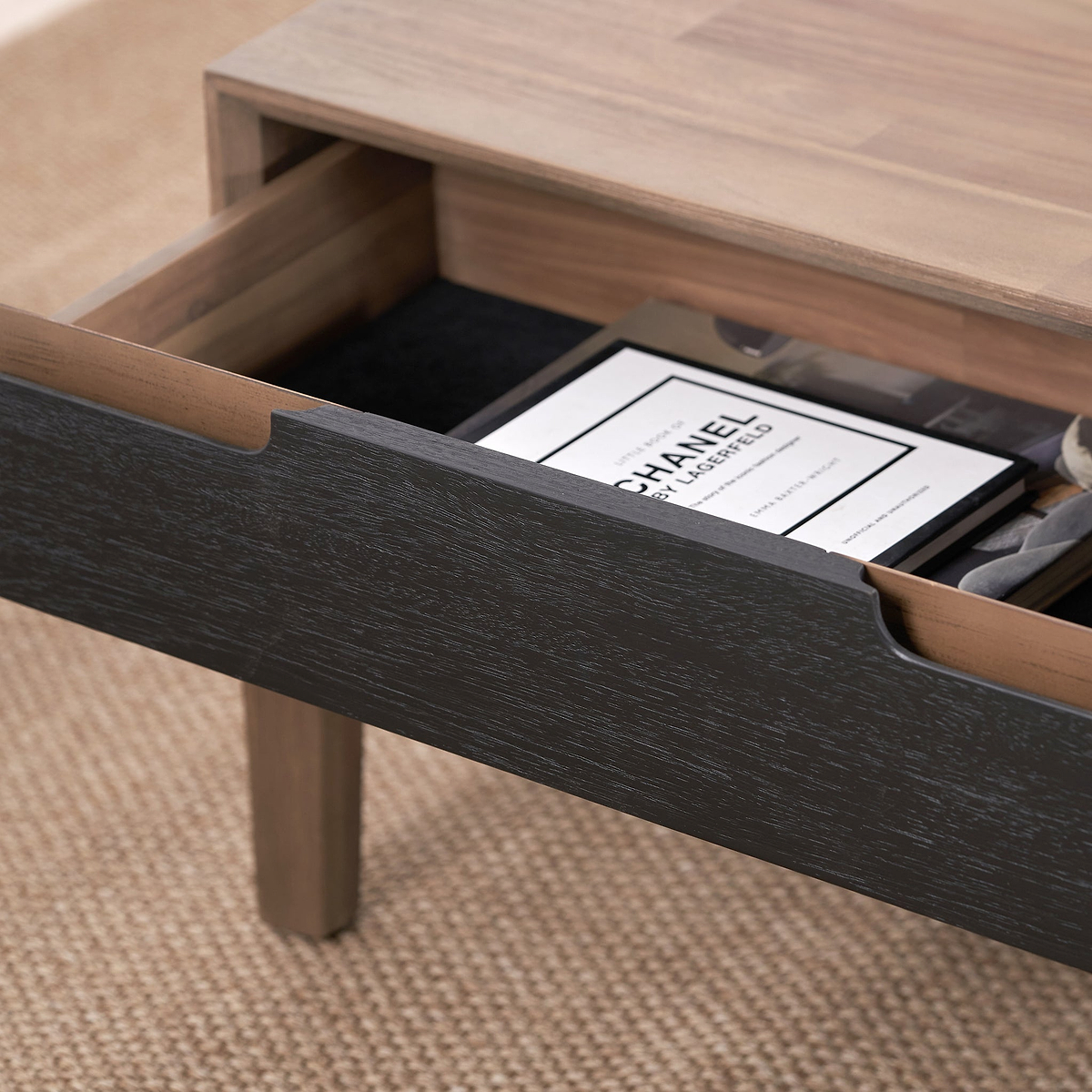 Gio Acacia Wood 2 Drawer Coffee Table from Roseland Furniture
