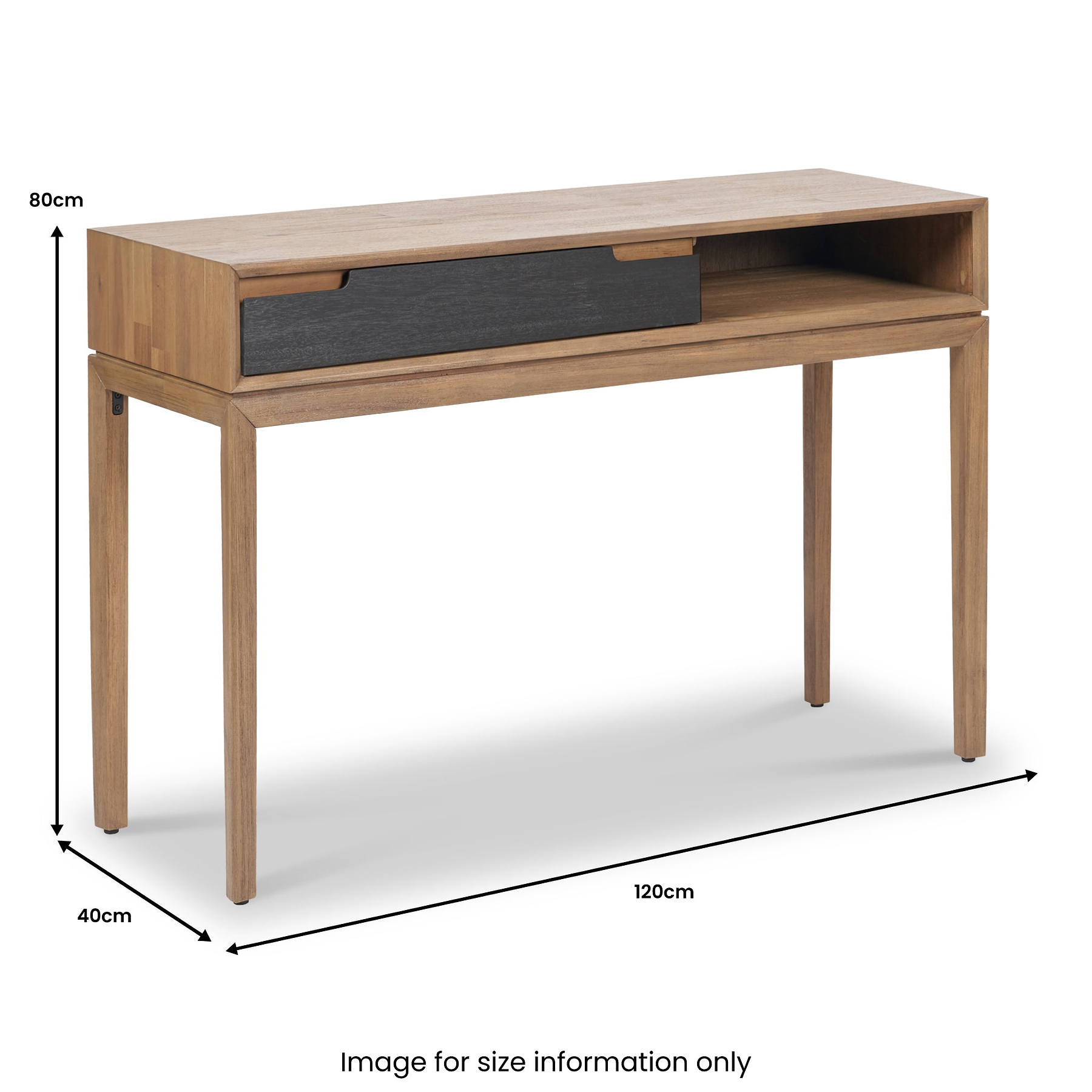 Gio Acacia Wood 1 Drawer Console Table from Roseland Furniture