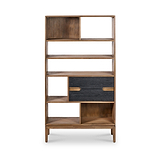 Gio Acacia Wood 2 Drawer 7 Niche Shelf Unit from Roseland Furniture