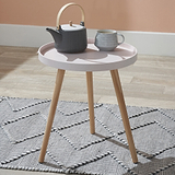 Halston Blush Wood Side Table from Roseland Furniture