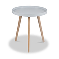 Halston Light Grey Wood Side Table from Roseland Furniture