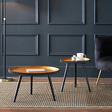 Hammond Natural and Black Wood Side Table from Roseland Furniture