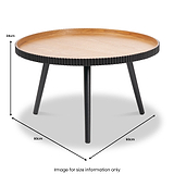 Hammond Natural and Black Wood Coffee Table from Roseland Furniture