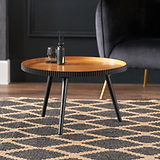 Hammond Natural and Black Wood Coffee Table from Roseland Furniture