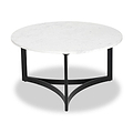 Hendrick White Marble and Black Metal Coffee Table from Roseland Furniture