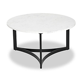 Hendrick White Marble and Black Metal Coffee Table from Roseland Furniture