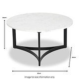 Hendrick White Marble and Black Metal Coffee Table from Roseland Furniture