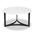 Hendrick White Marble and Black Metal Coffee Table from Roseland Furniture
