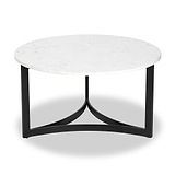 Hendrick White Marble and Black Metal Coffee Table from Roseland Furniture