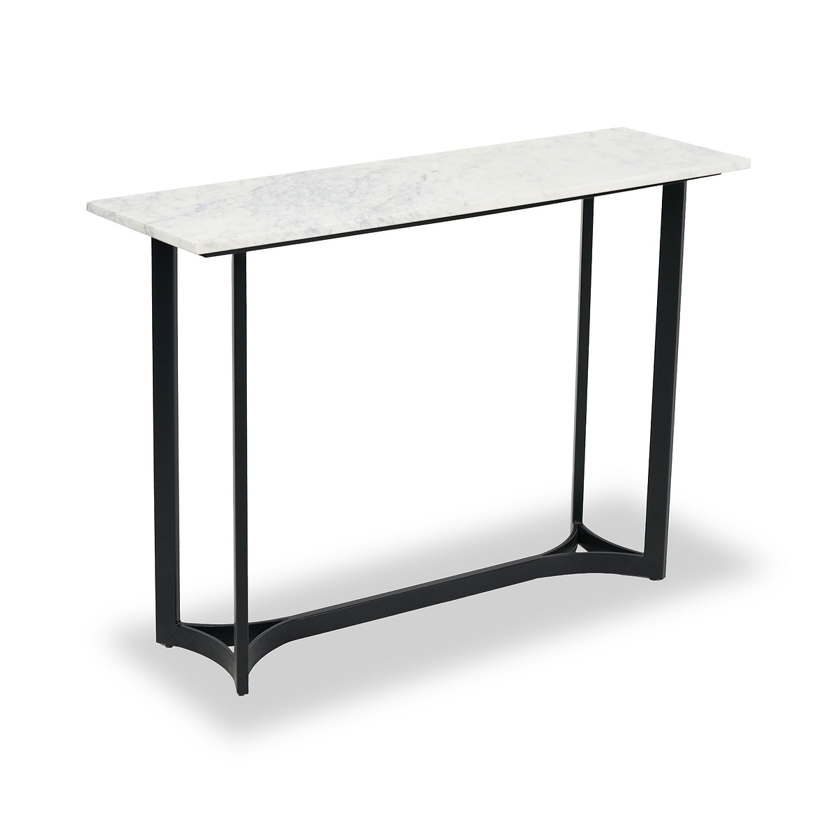 Hendrick White Marble and Black Metal Console Table from Roseland Furniture