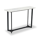 Hendrick White Marble and Black Metal Console Table from Roseland Furniture