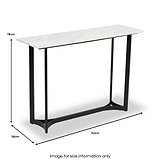 Hendrick White Marble and Black Metal Console Table from Roseland Furniture
