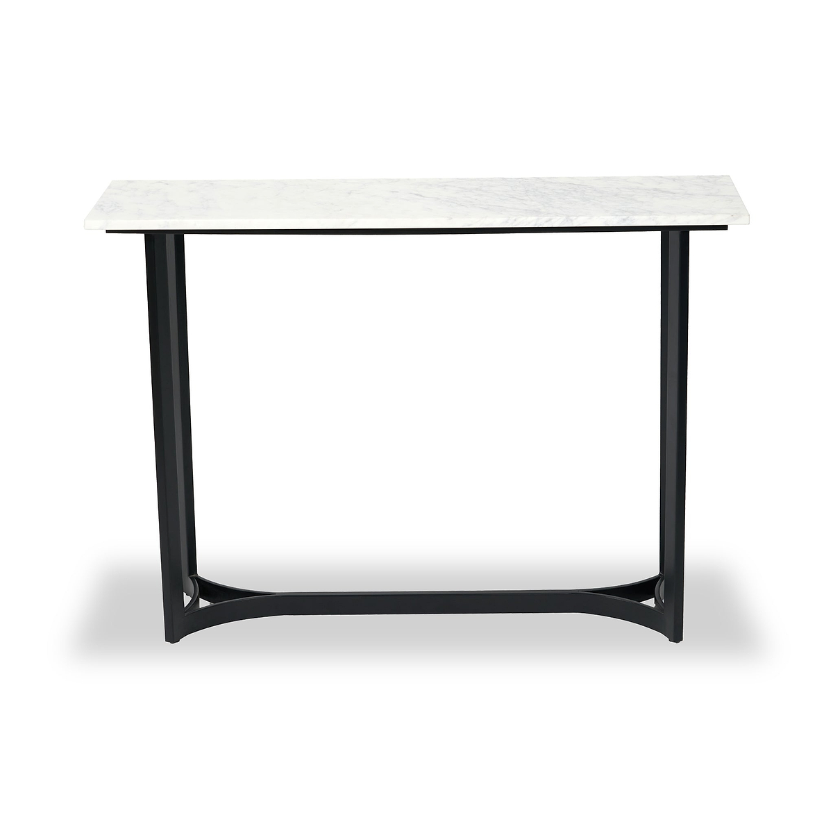 Hendrick White Marble and Black Metal Console Table from Roseland Furniture