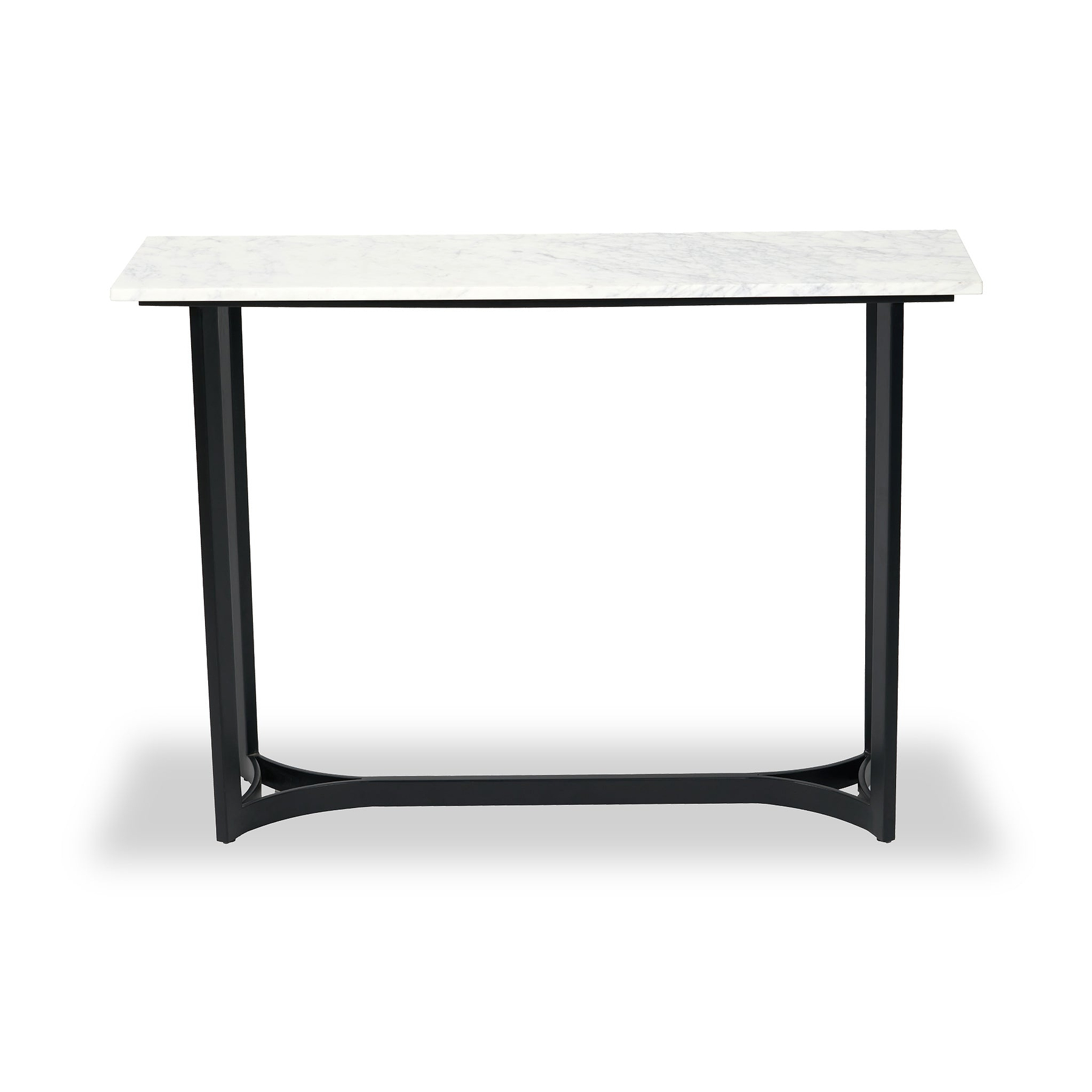 Hendrick White Marble and Black Metal Console Table from Roseland Furniture