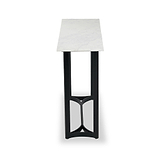 Hendrick White Marble and Black Metal Console Table from Roseland Furniture