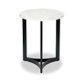 Hendrick White Marble and Black Metal Side Table from Roseland Furniture