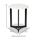 Hendrick White Marble and Black Metal Side Table from Roseland Furniture