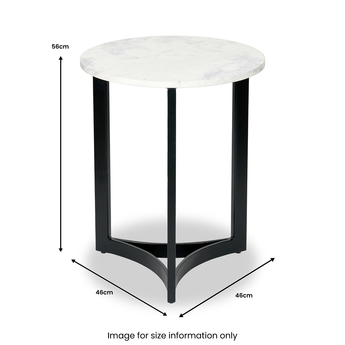 Hendrick White Marble and Black Metal Side Table from Roseland Furniture