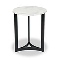 Hendrick White Marble and Black Metal Side Table from Roseland Furniture