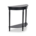 Heritage Black Pine Wood Half Moon Console Table Back1 from Roseland Furniture